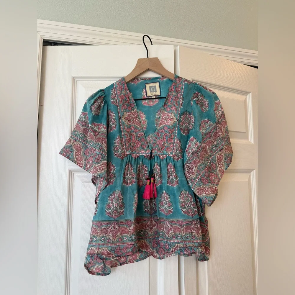 BELL floral patterned blouse silk and cotton - Picture 2 of 8